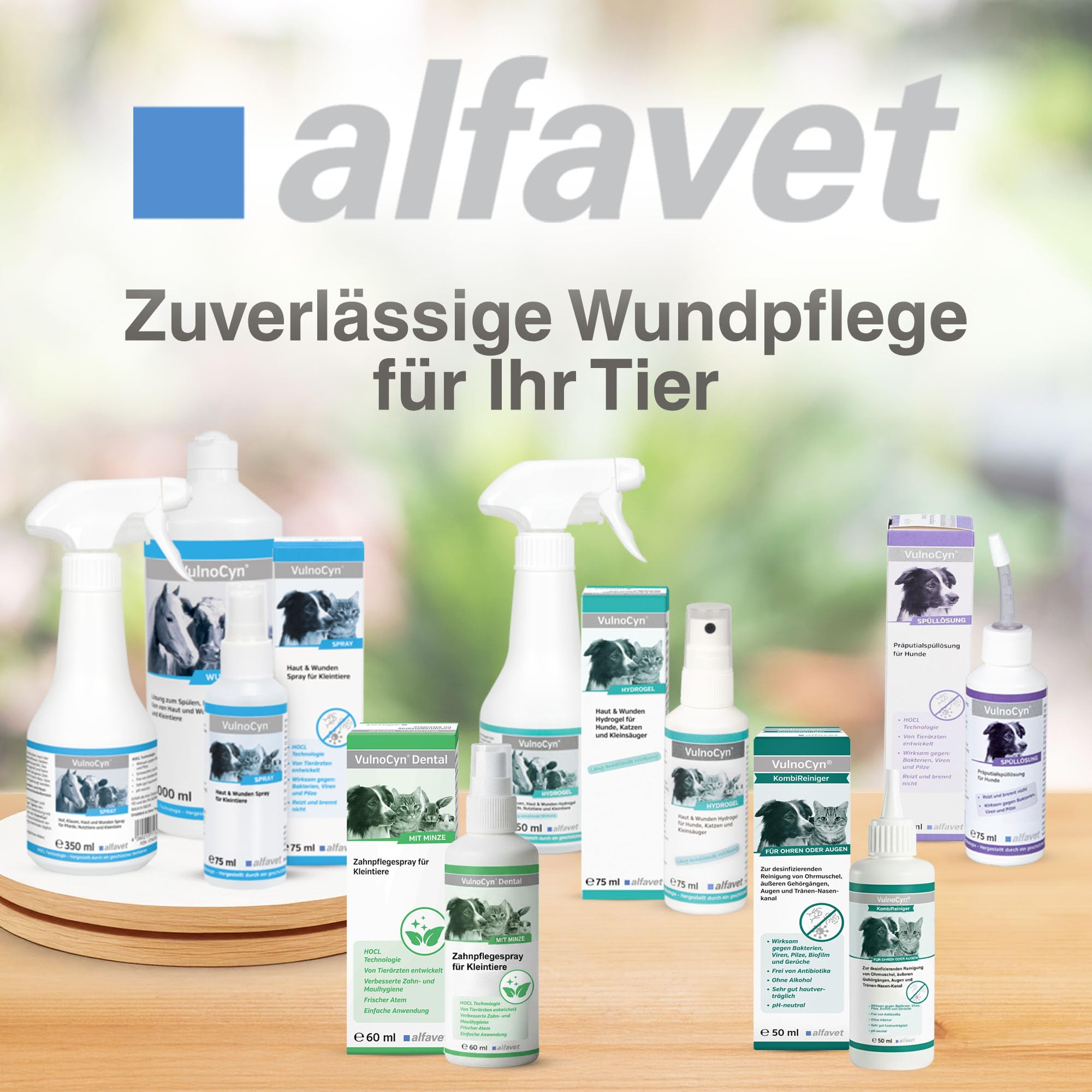 alfavet VulnoCyn KombiReiniger 50 ml – Augen- & Ohrreiniger für Katzen, Hunde & Kleintiere – Antiseptikum zur Ohren- & Augenpflege – Desinfizierende Reinigung, pH-neutral, ohne Antibiotika & Alkohol
