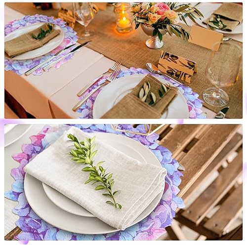 Miniatura 5 de Juego de 100 manteles individuales florales de papel de primavera desechables para mesa de comedor, fiestas, bodas, cocina, despedida de soltera, 13