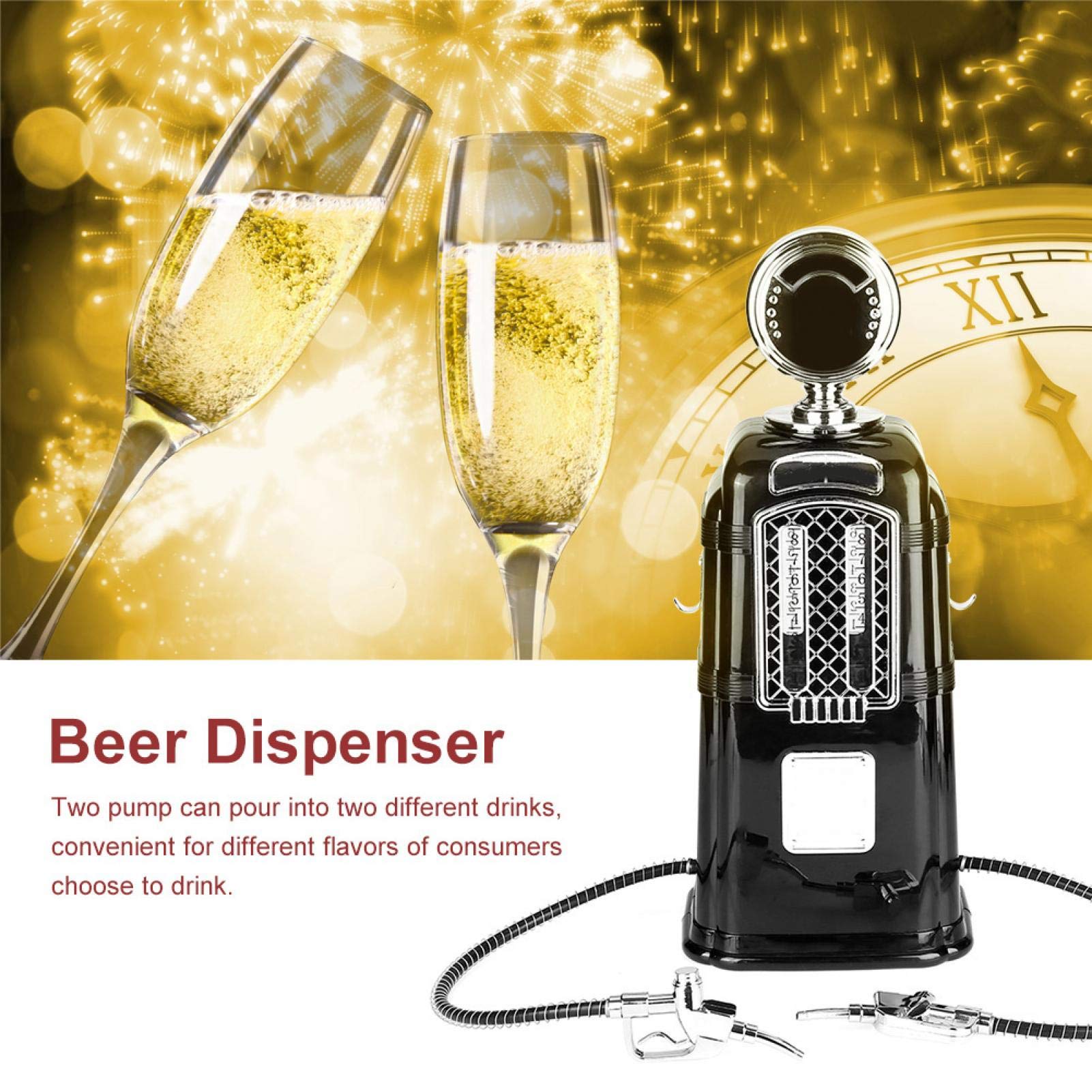 Doppel-Bierspender & Getränkepumpe – 1000 Ml, Rot/schwarz, Für Bier, Wein & Cocktails