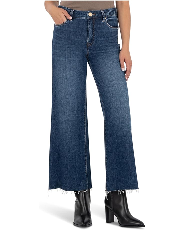 KUT from the Kloth Meg High-Rise Fab Ab Wide Leg Raw Hem - Main View