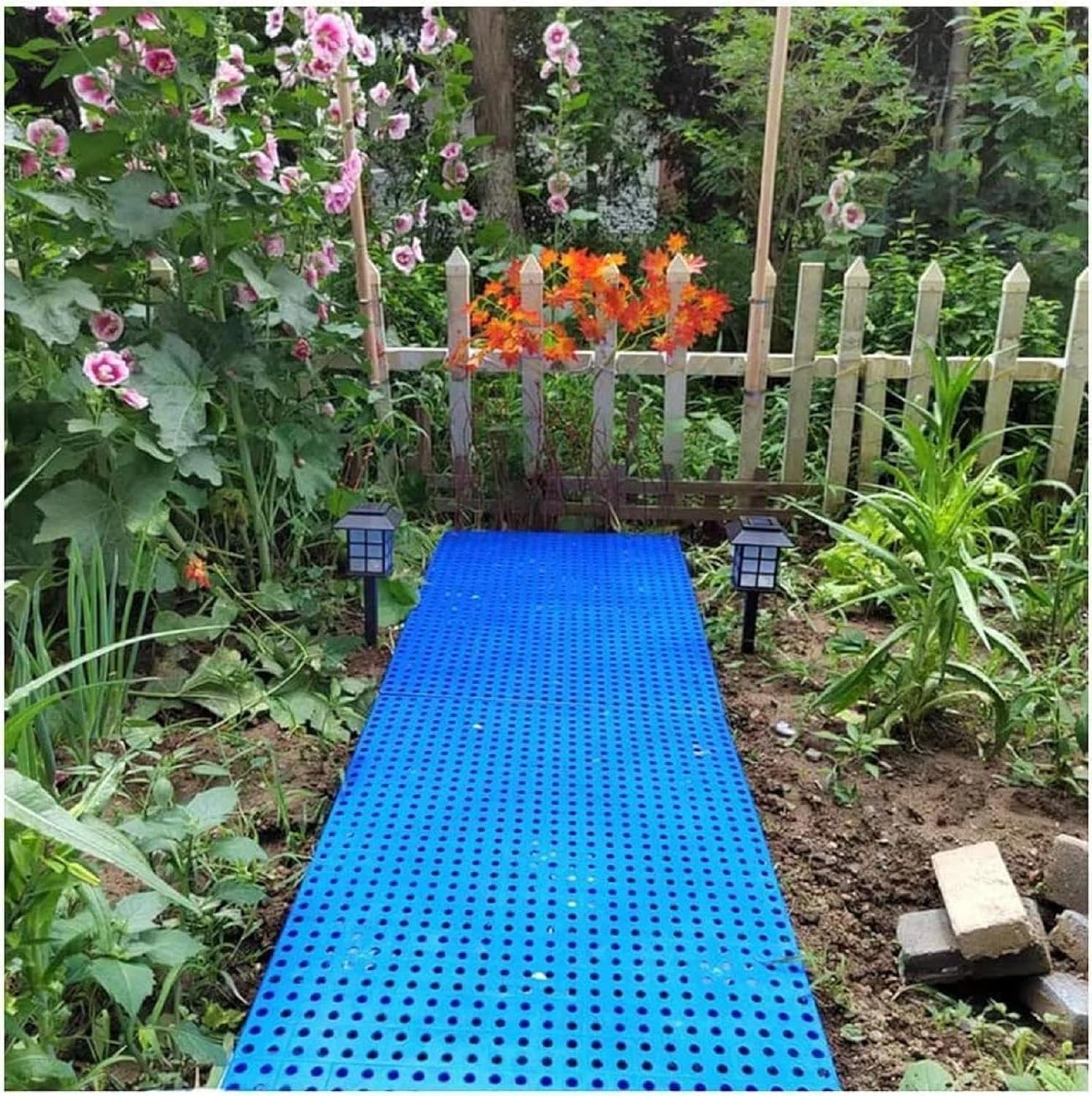 Plastic Pallets Breathable Waterproof,Lightweight Breathable Grid Ventilation Pallet,Indoor Outdoor Storage Grid Pad,Easy To Stack Plastic Pallet,for Interlocking Pallet Garage Supermarket Warehouse