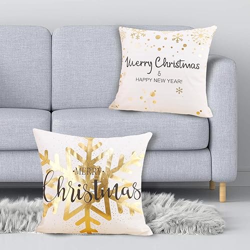 Miniatura 4 de Scceatti Fundas de almohada de Navidad con cremallera cuadrada de 18 x 18 pulgadas, funda de cojín de invierno de tela con bonito tema de