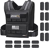 APEXUP 20lbs/30lbs/40lbs Iron Weight Blocks for Adjustable Weighted Vest - Leak-Proof Cast Iron for Strength Training, Running, Walking