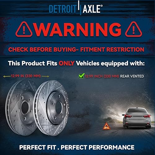 Miniatura 407 de Detroit Axle - Rotores de disco delantero de 10.827 in + pinza de freno lateral del pasajero de repuesto para Toyota RAV4 Prius V Lexus HS250H Scion