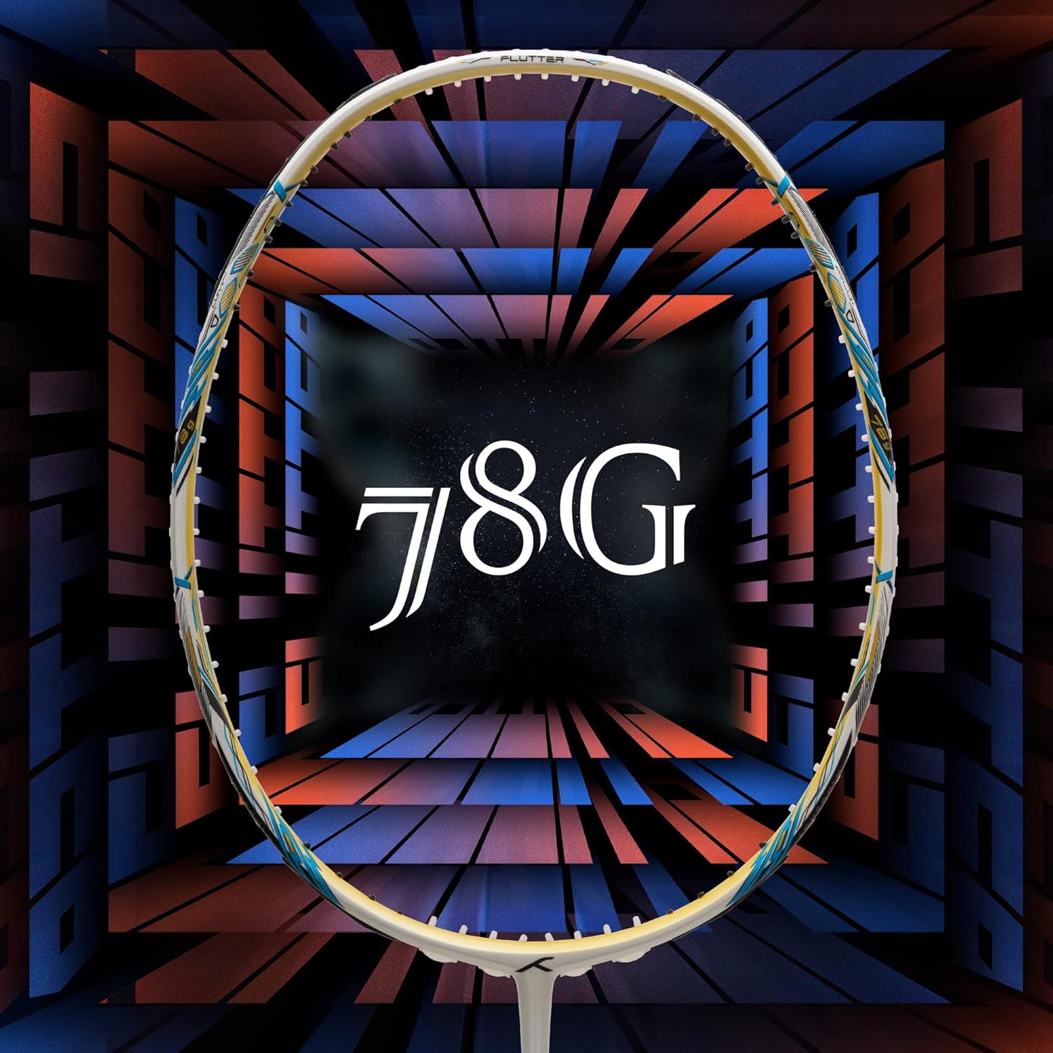 HUNDRED Flutter S Zoom Carbon Fibre Strung Badminton Racket with Full Racket Cover for Intermediate Players (78g, Maximum String Tension - 32lbs)