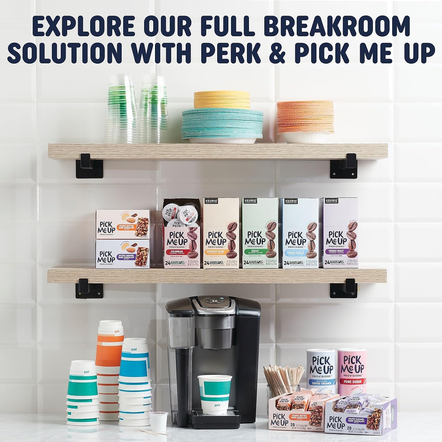 Pick Me Up Provisions Colombian Coffee Fraction Packs, Medium Roast Ground Coffee, Single‑Serve Fraction Packets, 42 Count Carton, 100% Arabica Coffee for Office Breakroom