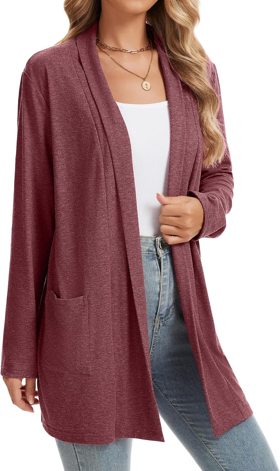 Womens Cardigan Long Sleeve Lightweight with Pockets Business Casual Early Fall Fashion Clothing Cute Tops - Image 5