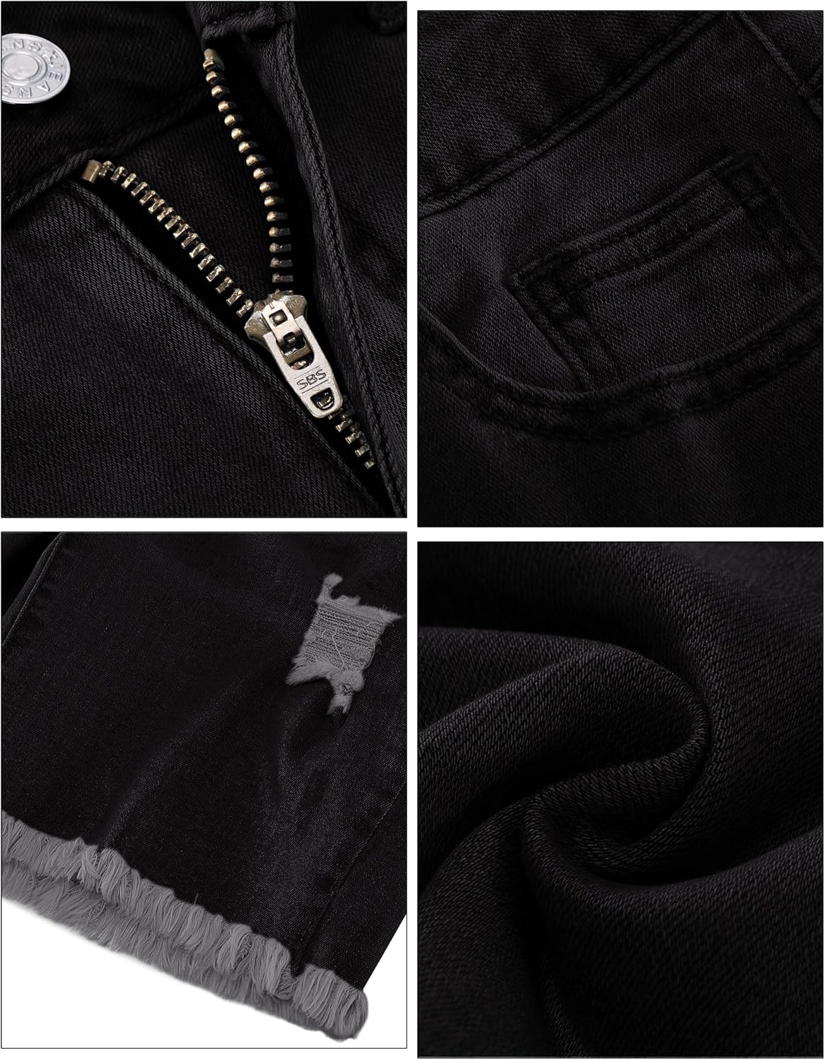 luvamia Jean Shorts for Women High Waisted Trendy Casual Distressed Stretchy Denim Long Shorts Ripped Raw Hem Shorts - Image 5