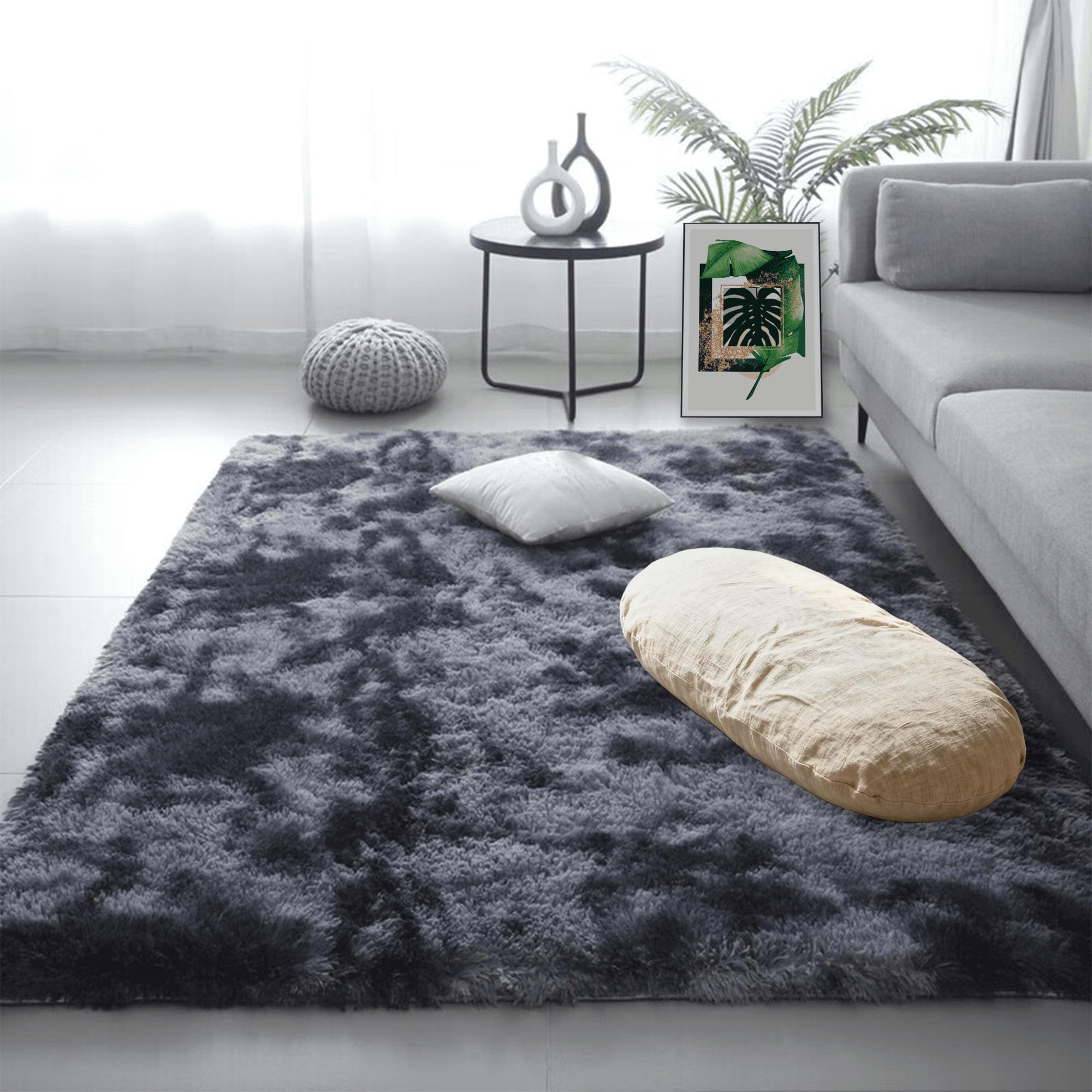 Tapis antidérapant 220 x 300 cm lavable pour éviter les glissades au salon