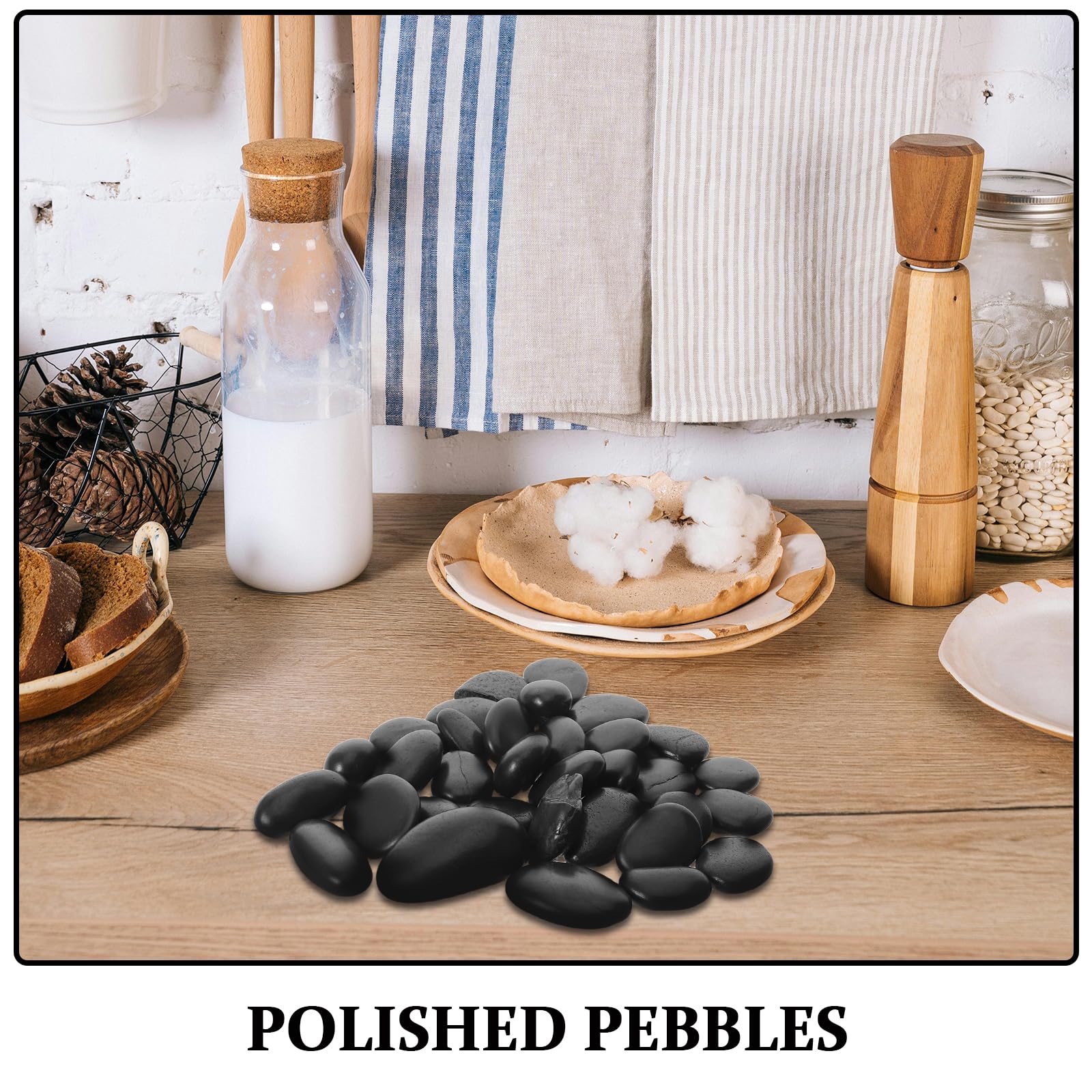 Anneome Pierres de Cuisson Naturelles 1 Kg en Galets de Rivière Résistants la Chaleur pour Barbecue, Cuisson Steak et Soupe, Pierres Chauffantes Réutilisables Cuisine et Extérieur