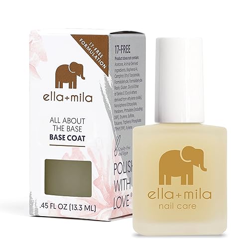 ella+mila Ridge Filler - Esmalte de uñas de capa base, tratamiento de uñas suavizante y relleno de Ridge de larga duración, esmalte transparente