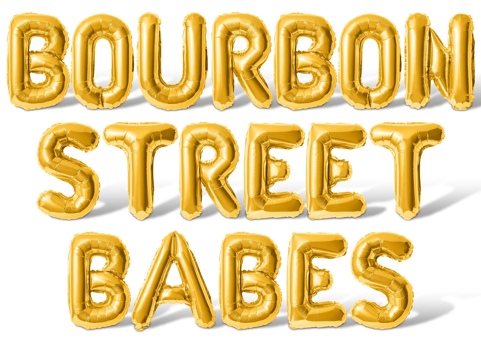Letter Balloons - BOURBON STREET BABES 16" Inch Alphabet Letters Foil Mylar Balloon Bachelorette Party Banner (Gold)