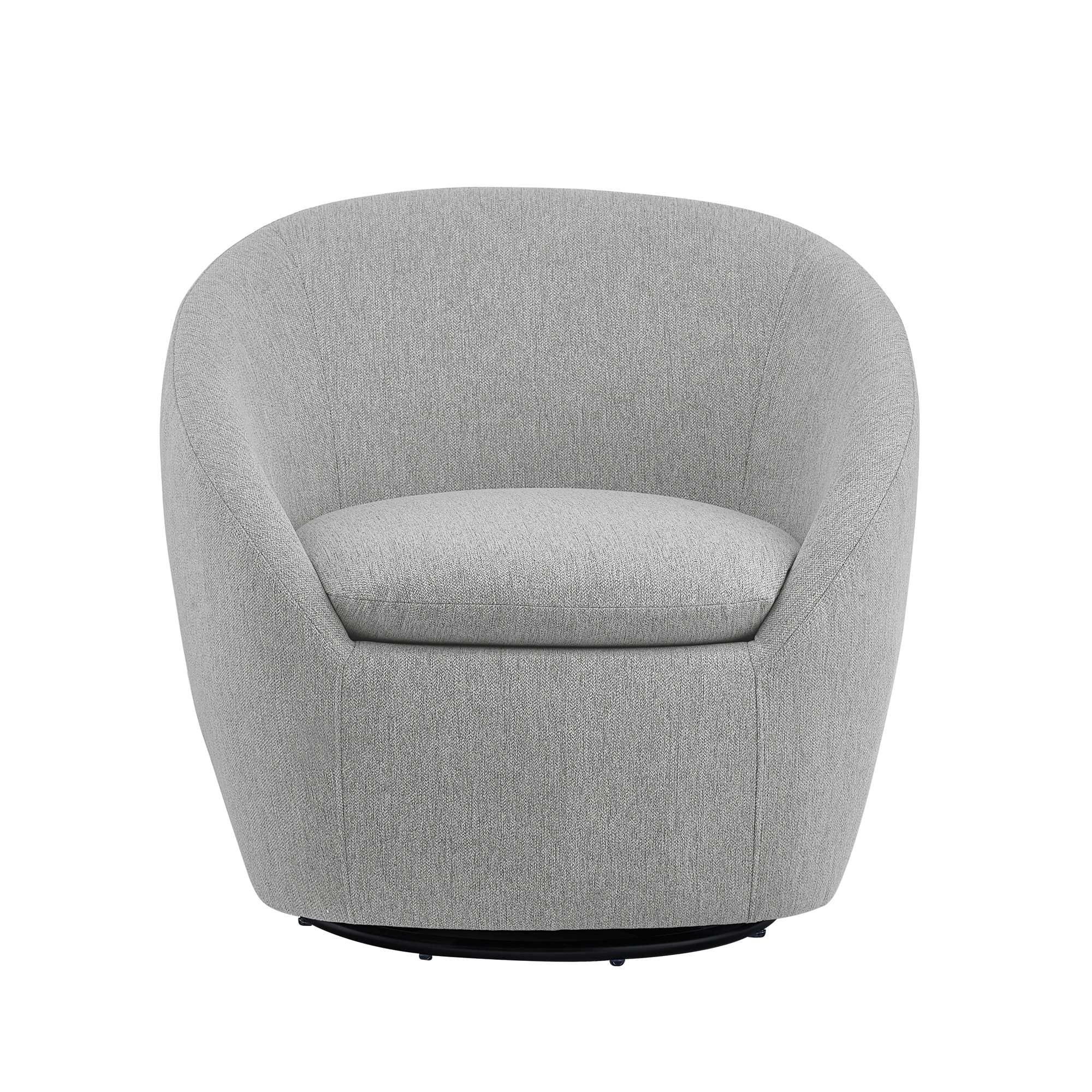 Amazon Basics Swivel Accent Chair, Upholstered Armchair for Living Room, Grey