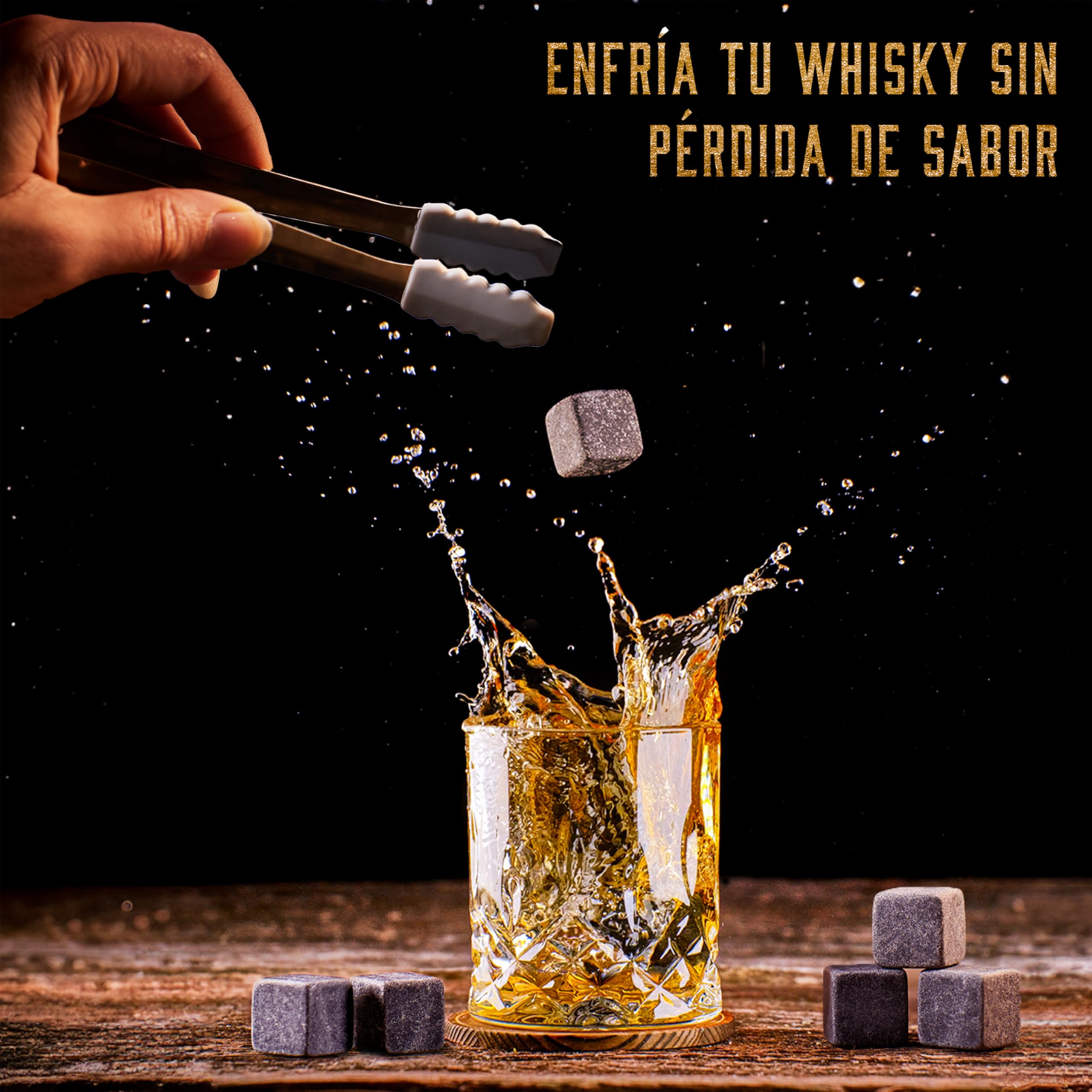 WHISISKEY Decantador de Whisky - Jarra de Whisky - Decantador 700ml - Set de Regalo de Whisky - Regalos Originales para Hombres - 2 Vasos de Whiskey x 310ML, 8 Piedras de Whisky, Accesorios