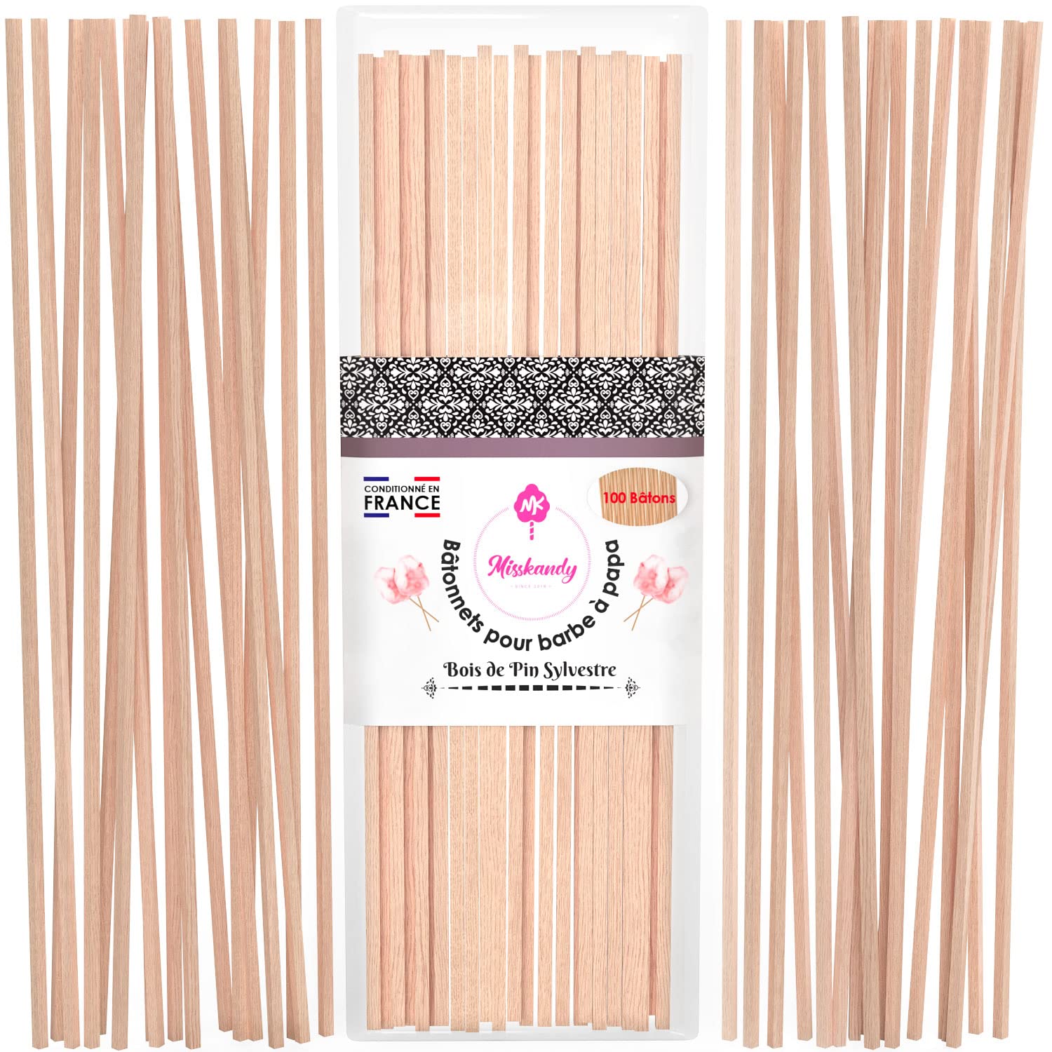Misskandy® 100 Bastoncini per lo zucchero filato - Bastoncini da 30 cm/Contatto alimentare/hobby creativi/artigianato