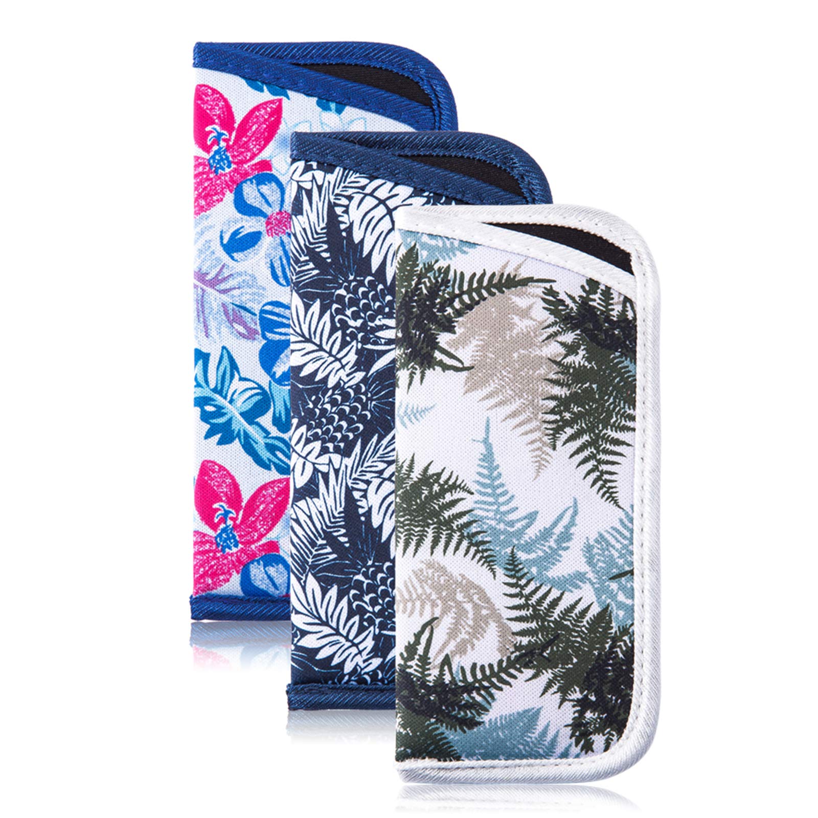 TRIUMPH VISION Reading Glasses Pouch Eyeglass Sleeve Soft Case Slim 3 Pack