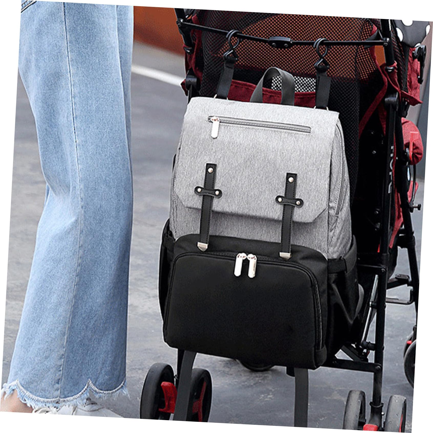 YARNOW Multifunktionaler Babytasche Rucksack aus Oxford Stoff mit Großem Fassungsvermögen und Verschleißfest für Ausflüge und Unterwegs als Mamatasche