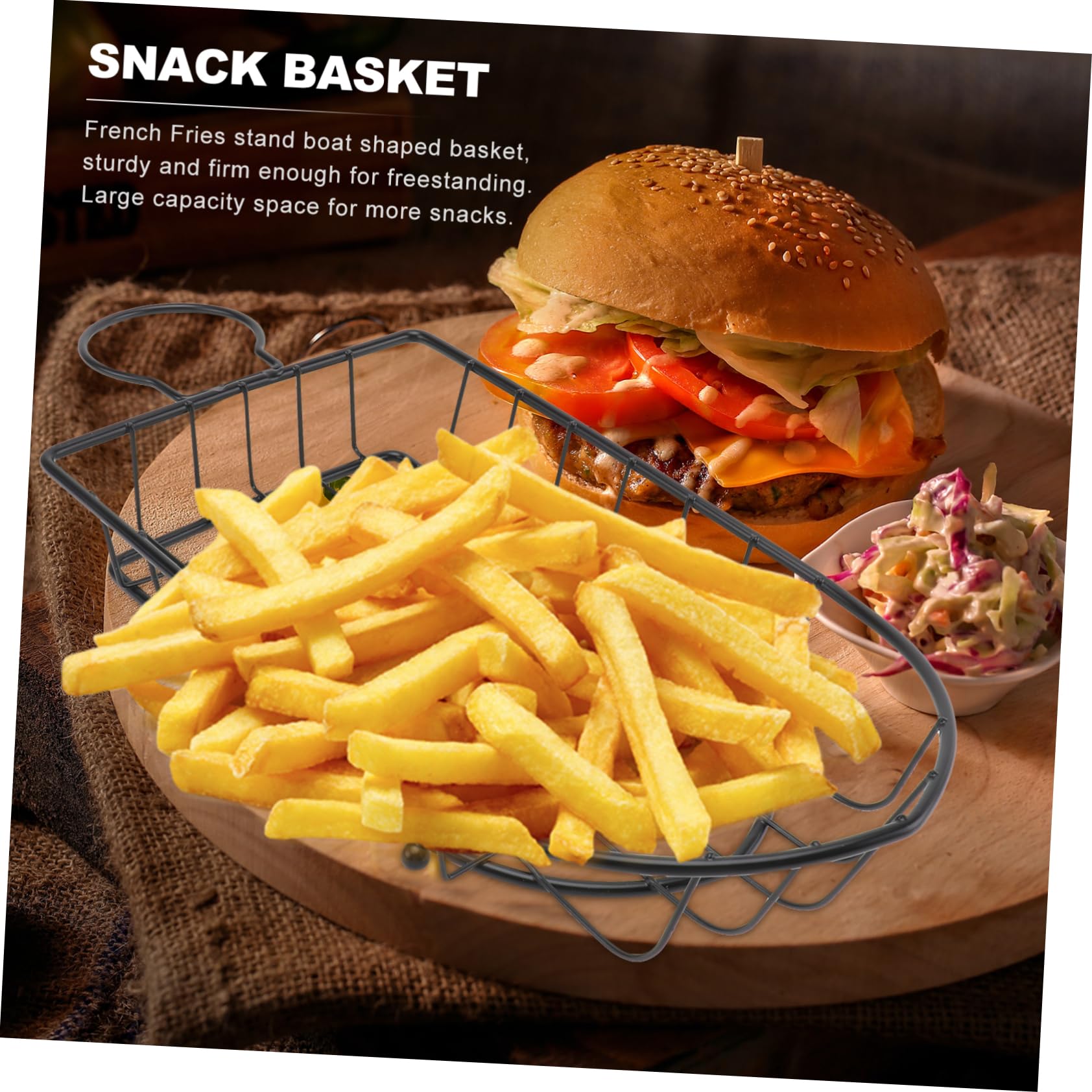 HOLIDYOYO 1 Set Snack Plate Oven Air Fryer Basket Table Trays for Eating Mini Hot Dogs Serving Tray Food Display Stand Mini Deep Fryer Ice Cream Cone Holder Mesh Strainer Ceramics Black