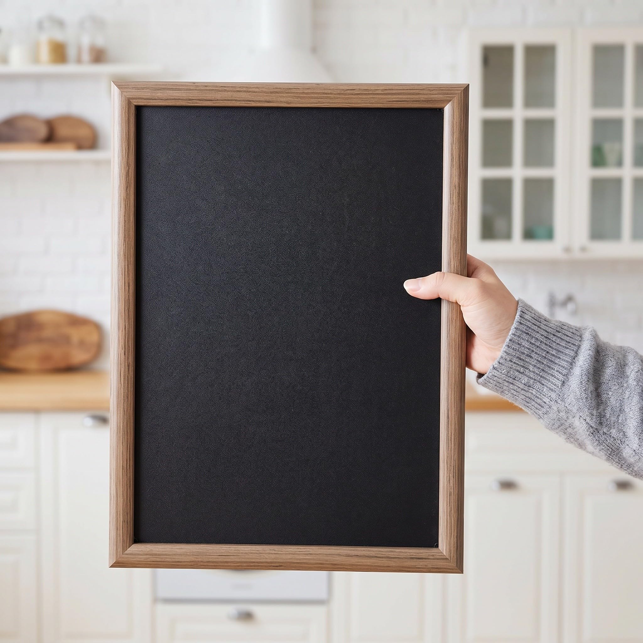 Zerodeko Drewniana tablica magnetyczna: Rustykalna drewniana tablica kredowa – magnetyczna ekspozycyjna – 15,8 x 11,9 cala, uchwyt magnetyczny na lodówkę, na imprezy, do kawiarni, do wyświetlania