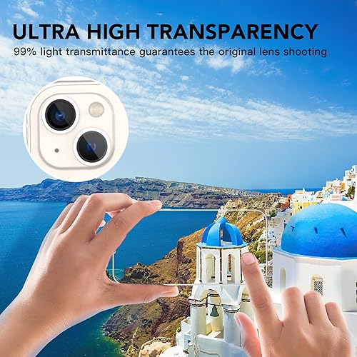 Miniatura 3 de Verde Paquete de 2 Protector de lente de cámara para iPhone 1515 Plus, Ultra HD 9H, cubierta de cámara de vidrio templado, pantalla de anillo de