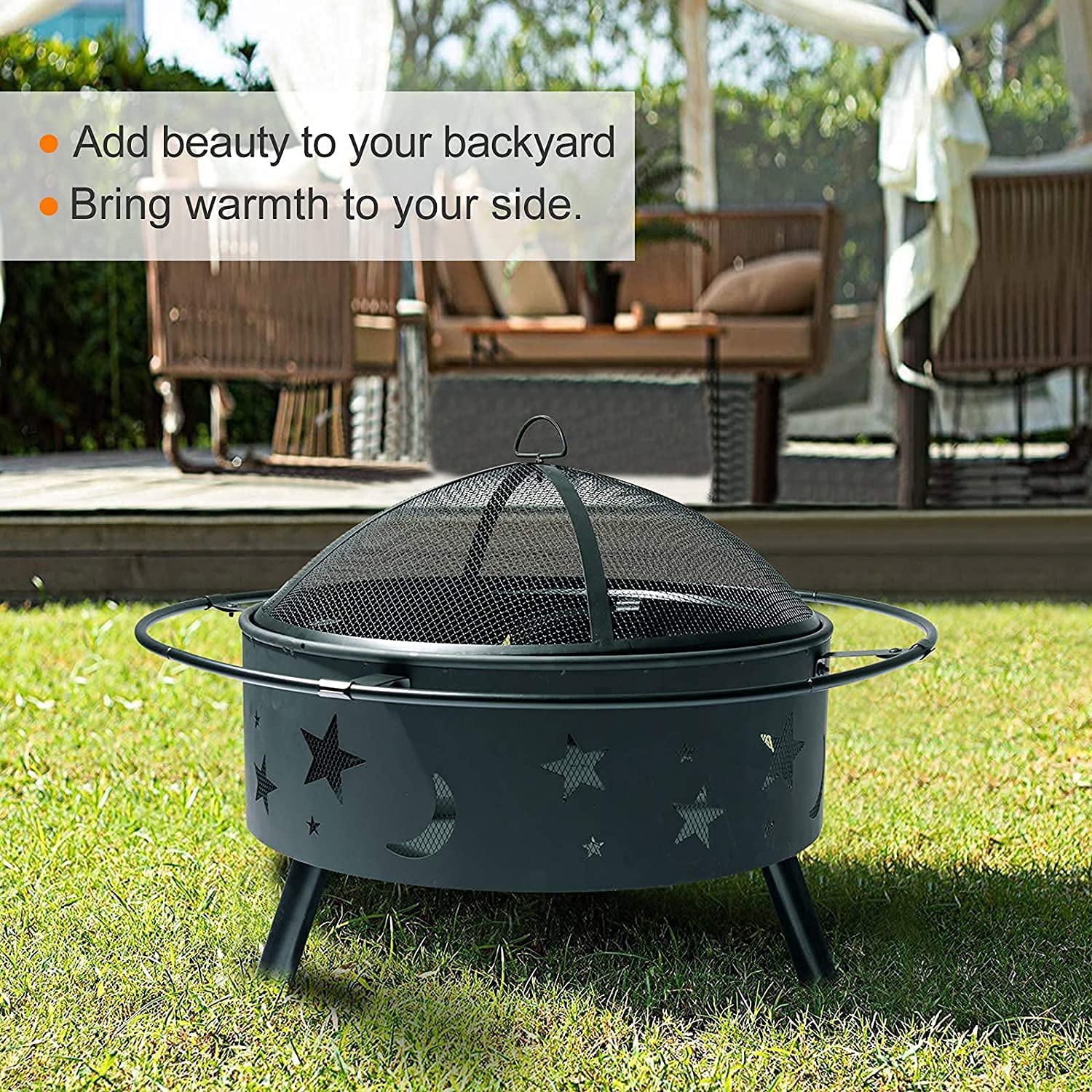 Stufa da Esterno Stufa a pozzo da Giardino Portatile da Giardino Patio Bruciatore a Legna BBQ Braciere da Campeggio Stufa Stufa a Carbone Forno a Legna