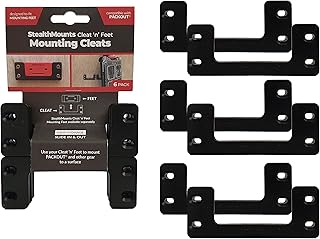 StealthMounts Packout Mounting Cleats (6 Pack) | Tool Box Storage System | Mount your Packout Anywhere | Compatible with Milwaukee Packout (Black)