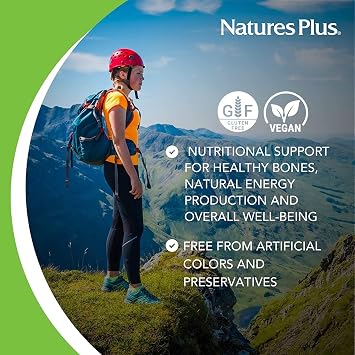 NaturesPlus Calcium Magnesium Vitamin D3 K2 Supplement - Bone, Teeth & Muscle Function Support - High Absorption, Vegan, Gluten Free - 90 Tablets