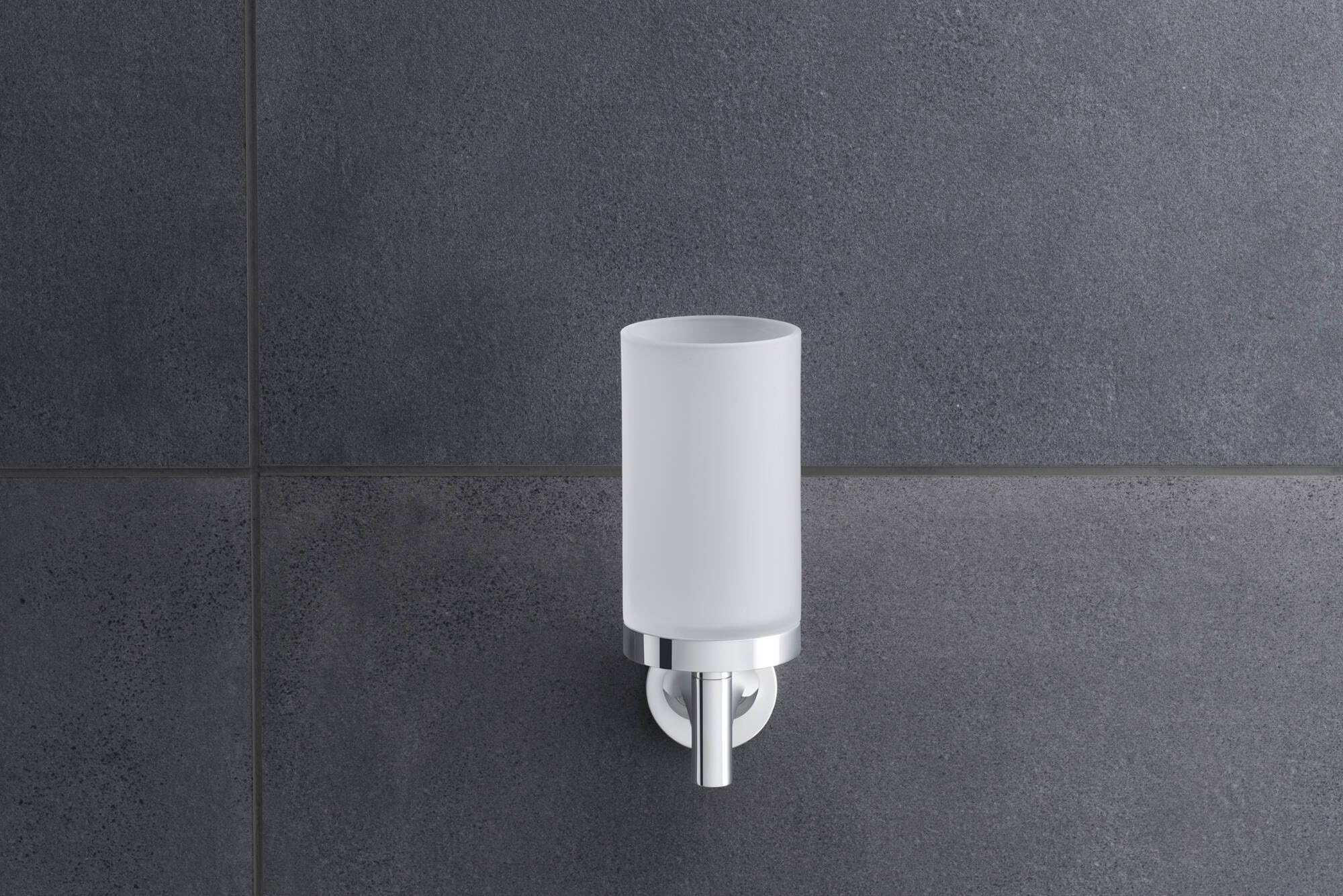 Duravit Zahnputzbecher Starck T, Glashalter Bad, Zahnbürstenhalter Glas, Wandmontage, Chrom