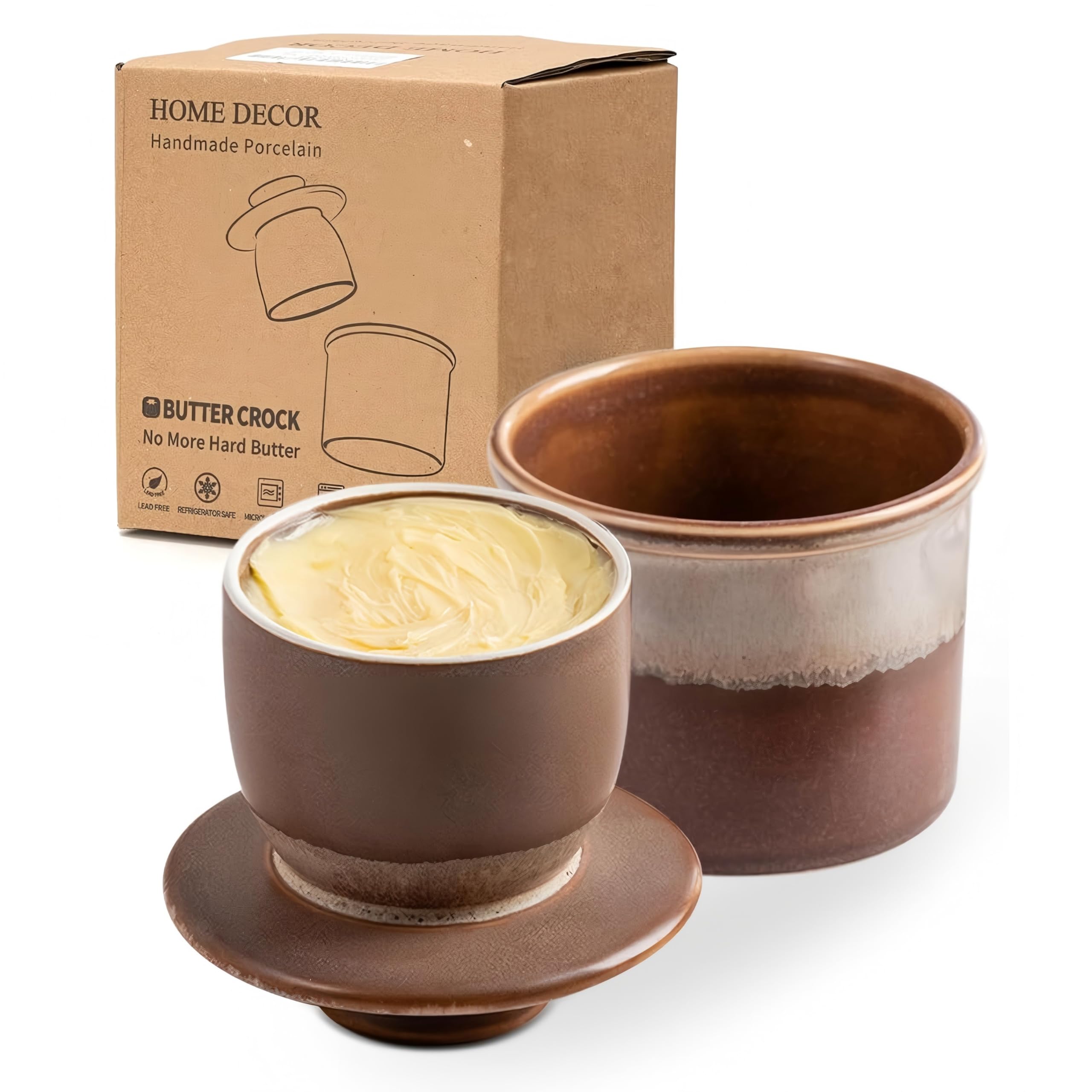 HOME DECOR Keramik Butterdose, französische Butterdose, butterglocke mit Deckel