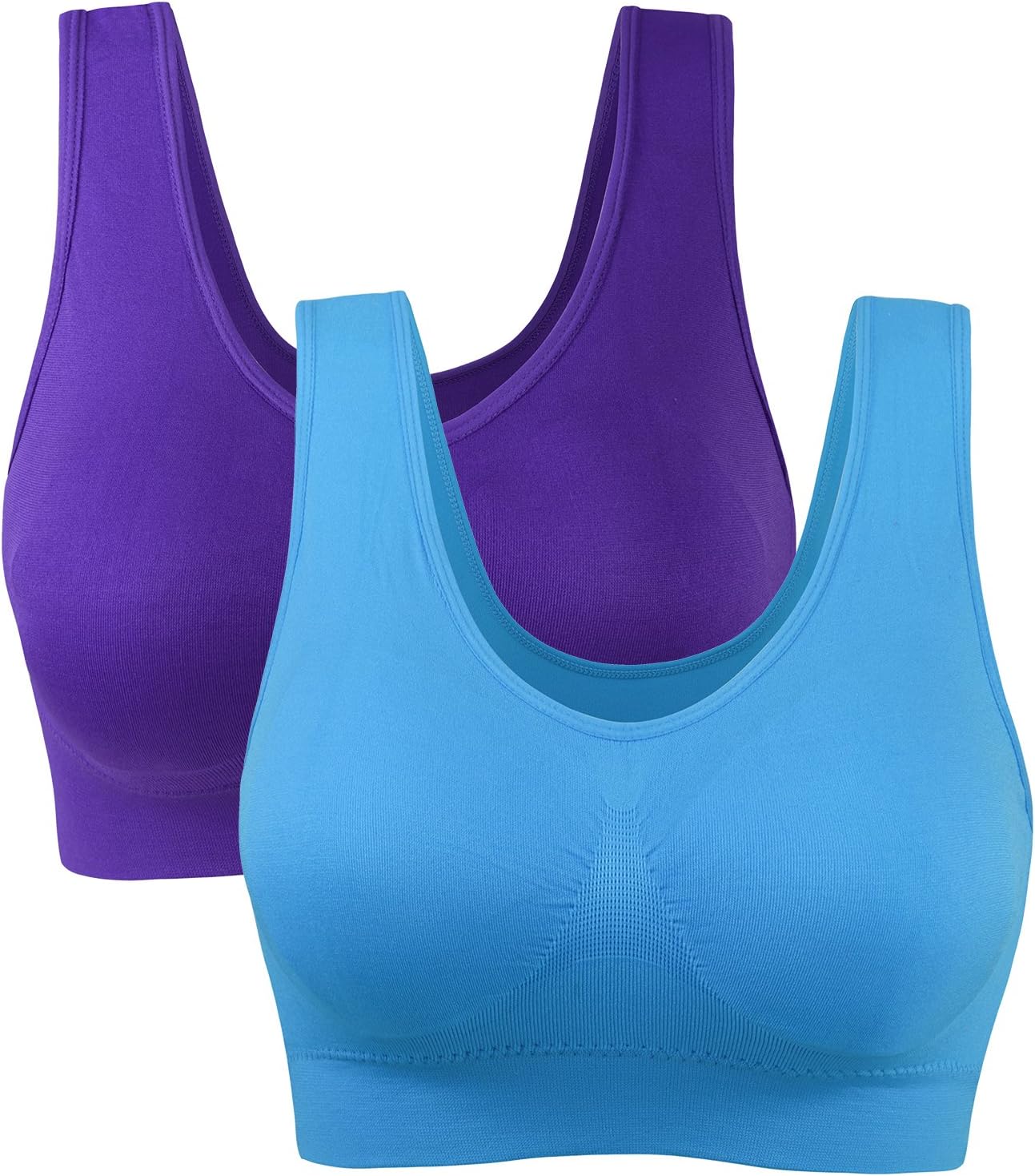 KAY SINN Plus Size Sports Bras for Women Padded Wirefree Yoga Sleep Bra Small 2PC DPP ABL