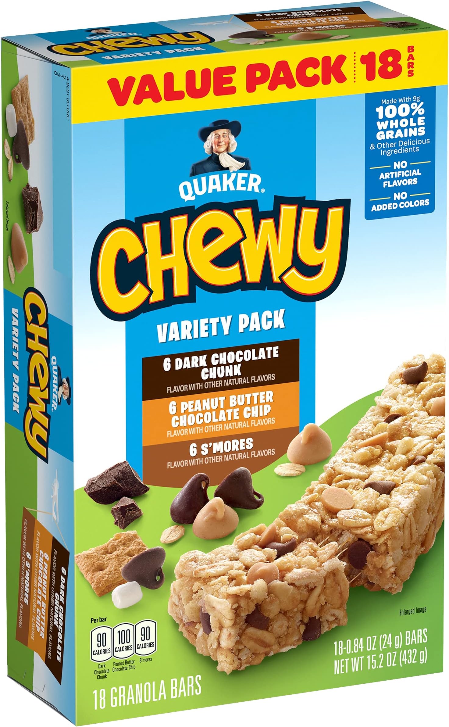 Chewy Granola Bars, Variety Pack, 18 Count