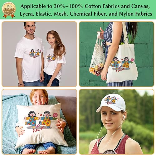 Miniatura 3 de Whalemaster Papel de transferencia de calor termoadhesivo  20 hojas para tela ligera, 8.5 x 11 pulgadas  Vinilo de transferencia de calor HTV para