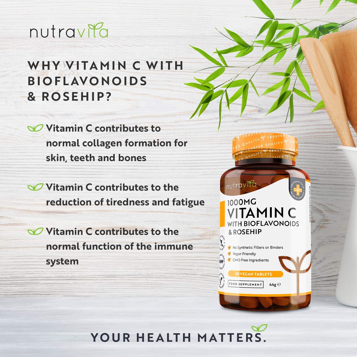 Buy Vitamin C with Rosehip & Bioflavanoids 1000mg 30 Day Supply