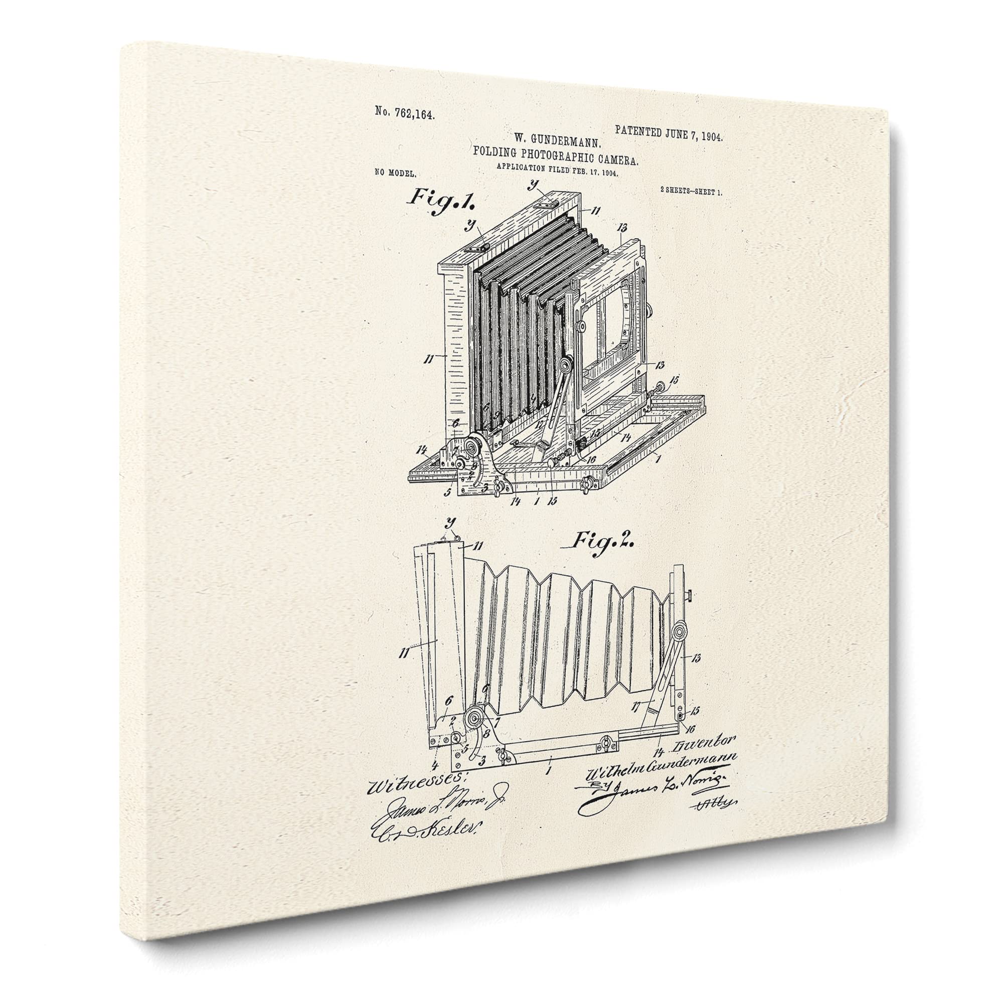 Camera Patent Canvas Print, Mixed, 35L x 35W cm