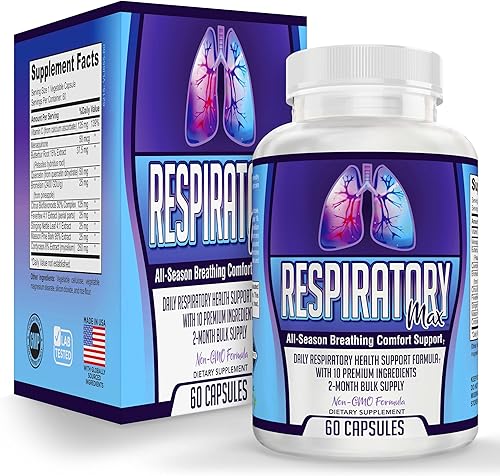 Miniatura 7 de Suplemento de salud respiratoria 10 en 1 | Suministro a granel de 2 meses | Suplementos de apoyo respiratorio, vitaminas y hierbas | Apoyo