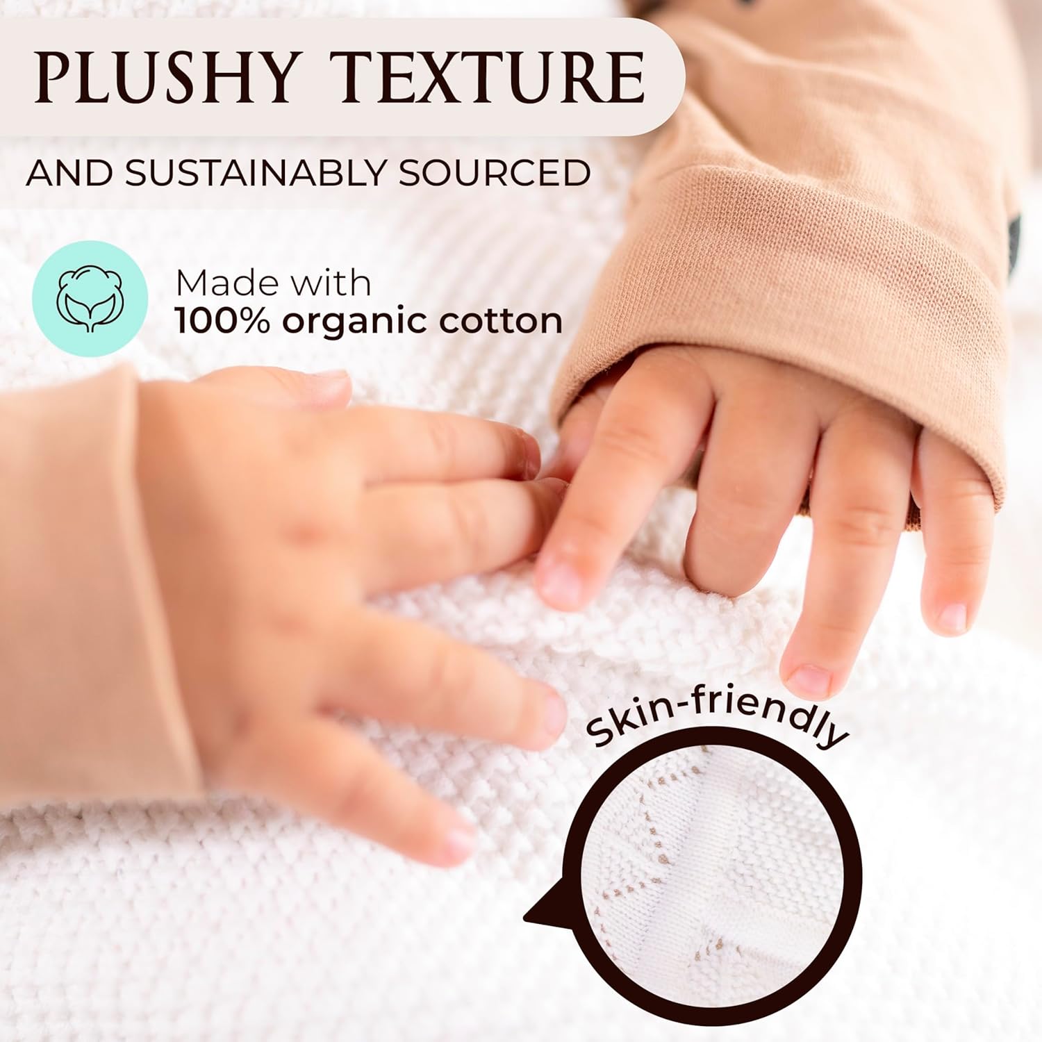 Christian Baby Blanket with Organic Lovey, Newborn Blankets for Boys & Girls with Bible Verse, Super Soft Knit Cotton, Gender Neutral, Christian Baby Gifts, Creme White - Image 3