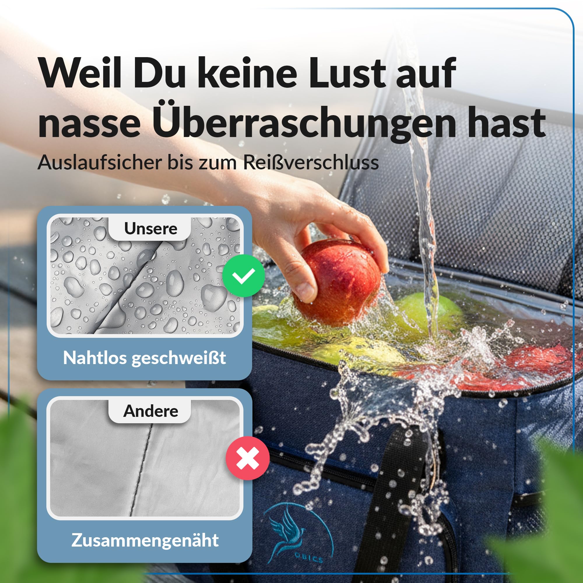 Obics® Kühltasche 20L & 30L (faltbar) 10-12 Stunden kühlen - isolierte Einkaufstasche & Lunchtasche mit Flaschenöffner & Auslaufsicherem PEVA-Material für Arbeit, Büro, Picknick, Einkaufen & Baustelle