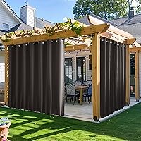 Vista 98 de NICETOWN - 2 paneles de cortinas para exteriores impermeables extra largas de 108 pulgadas para patio, a prueba de viento, ojales en la parte