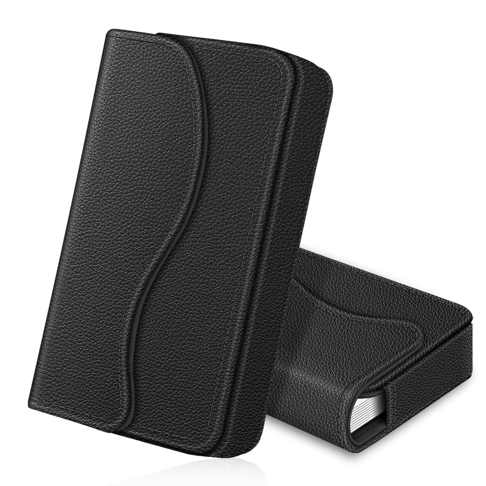 FINTIE Tarjetero de Comercial/Cartera de Tarjeta Crédito - Universal Organizador Tarjeta Exterior Sintético con Cierre Magnético, (*Negro)