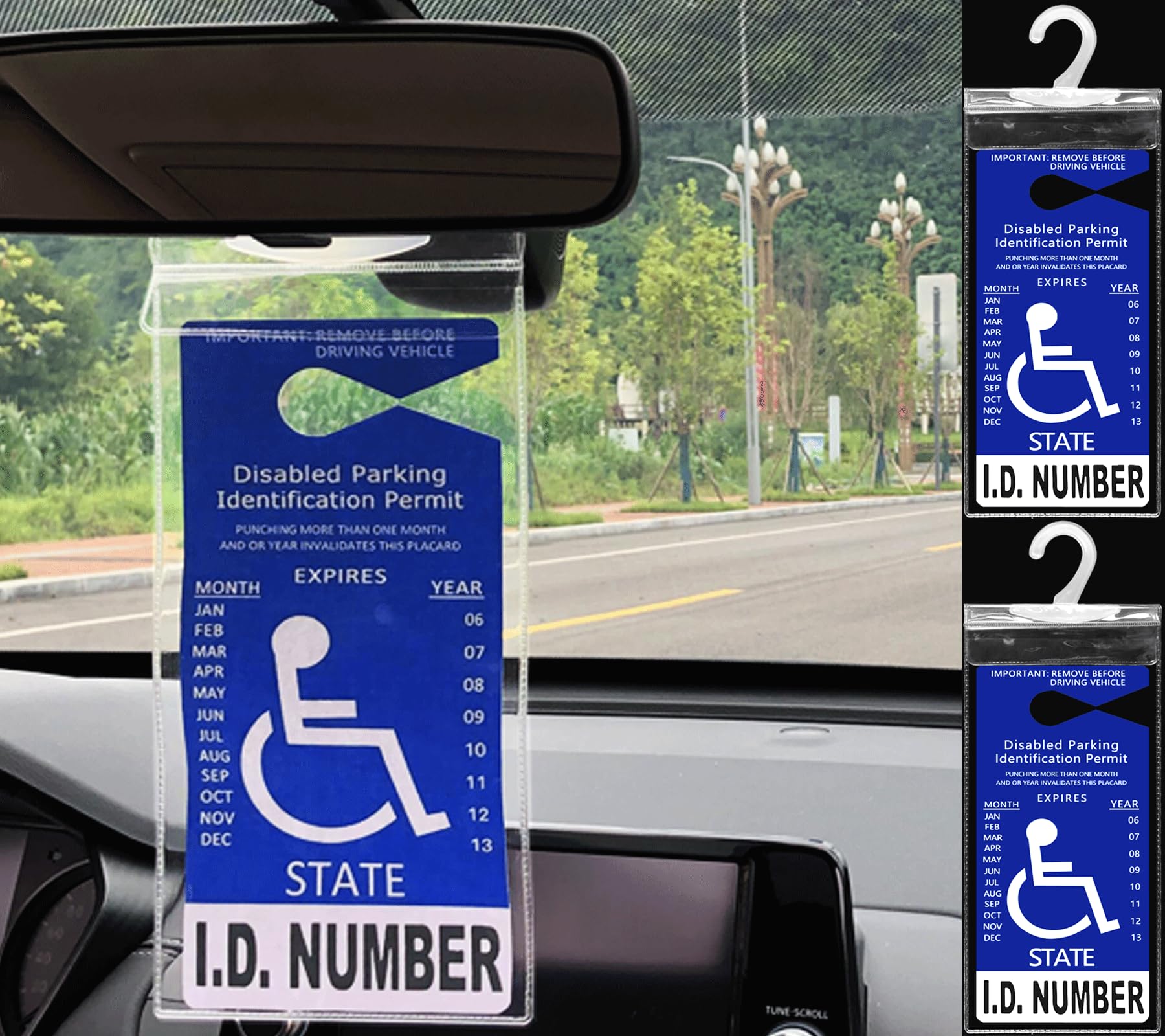 2 Coperture Protettive Trasparenti Per Permesso Disabili – Con Gancio Grande, Custodia In Plastica Rigida Per Auto