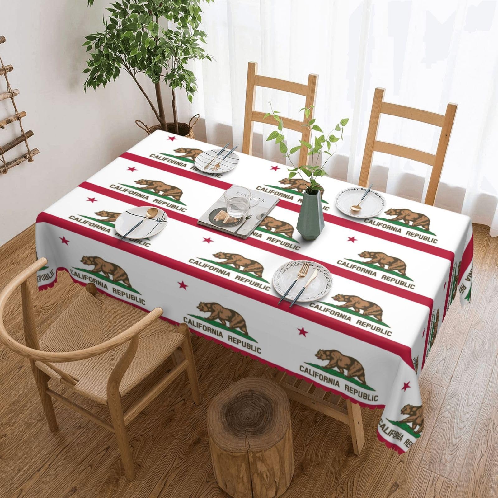 Nappe imprimée drapeau Californie en tissu haut de gamme pour événements