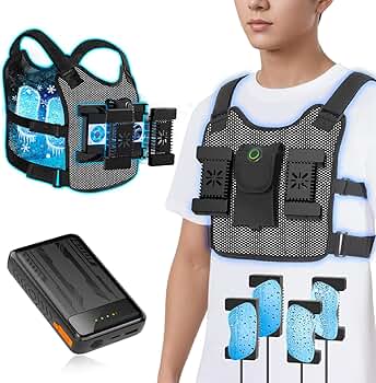 【新品試着のみ】　冷却ベスト　ペルチェ素子　4枚プレート使用！ Amazon | [THEKU] ペルチェ ベスト 冷却ブレート付き【2025夏新