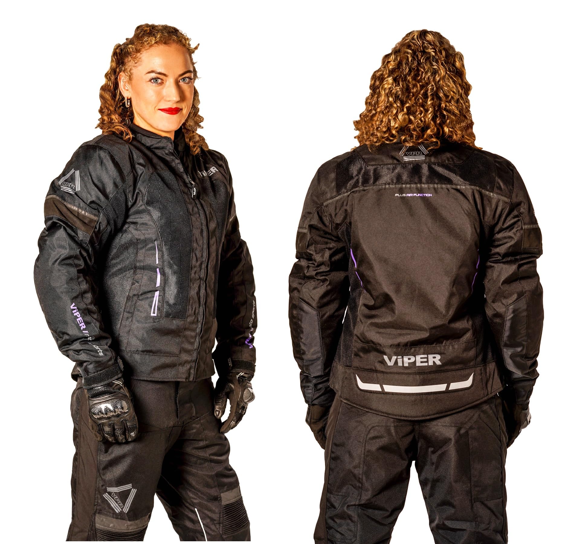 ViPER Lua Womens Motorbike Jacket - Waterproof 600D Motorcycle Biker Jacket Level A CE Armoured - Ladies All Season Protective Coat for Moped Riding Racing (UK, Alpha, L, Regular, Regular)