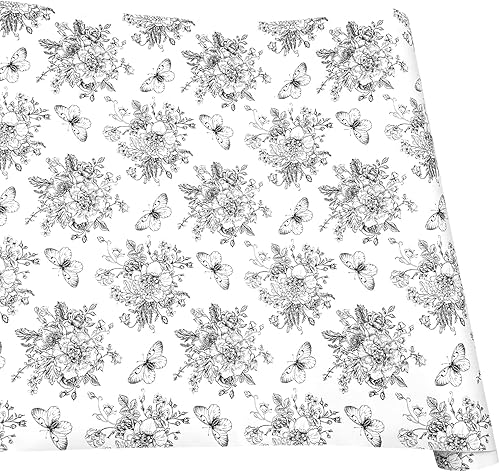 Miniatura 10 de SimpleLife4U Revestimiento de estante fácil de aplicar, papel decorativo extraíble para muebles para espacios de trabajo, mesas de sofá, mariposas