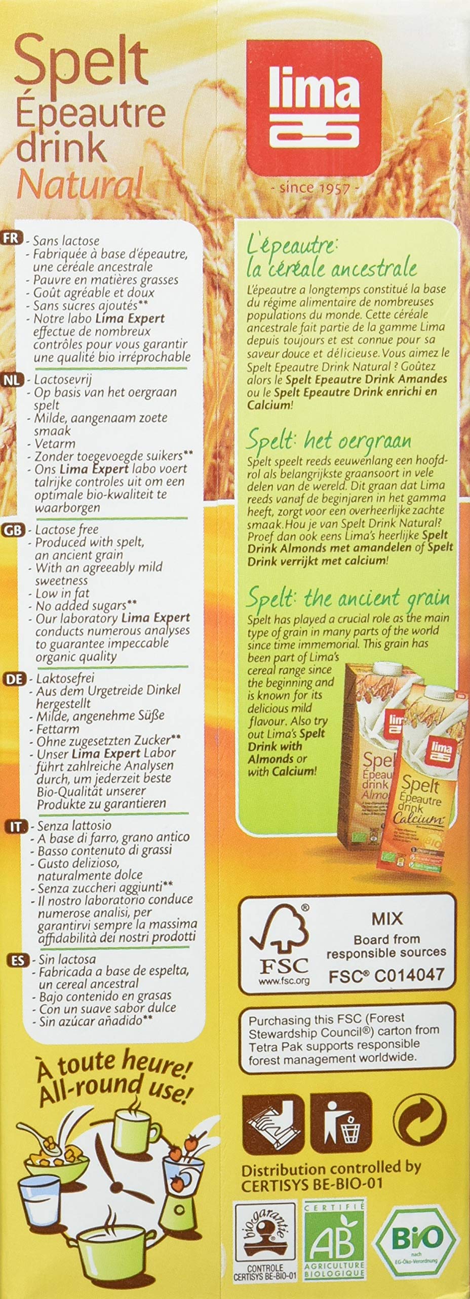 LIMA Dinkel Drink Natural, 6er Pack (6 x 1 kg)