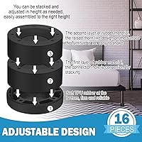 Vista 3 de Treela Juego de 16 elevadores de cama para muebles, elevadores de cama ajustables, altura de 0.5 pulgadas, 1 pulgada, 1.4 pulgadas, 2.4 pulgadas