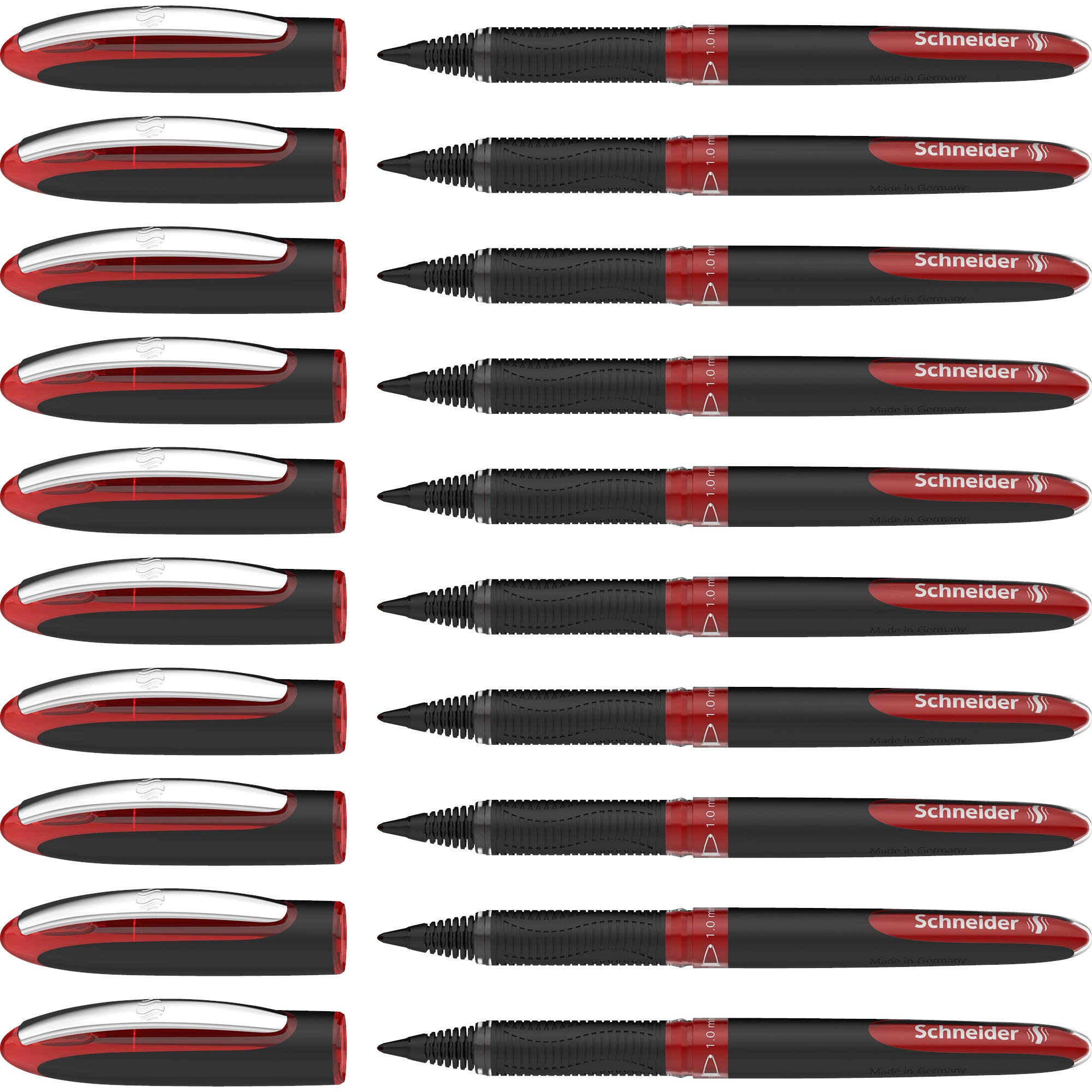 Schneider 183602 One Sign Tintenroller (dokumentenecht, Strichstärke 1.0 mm) rot, 10er Pack