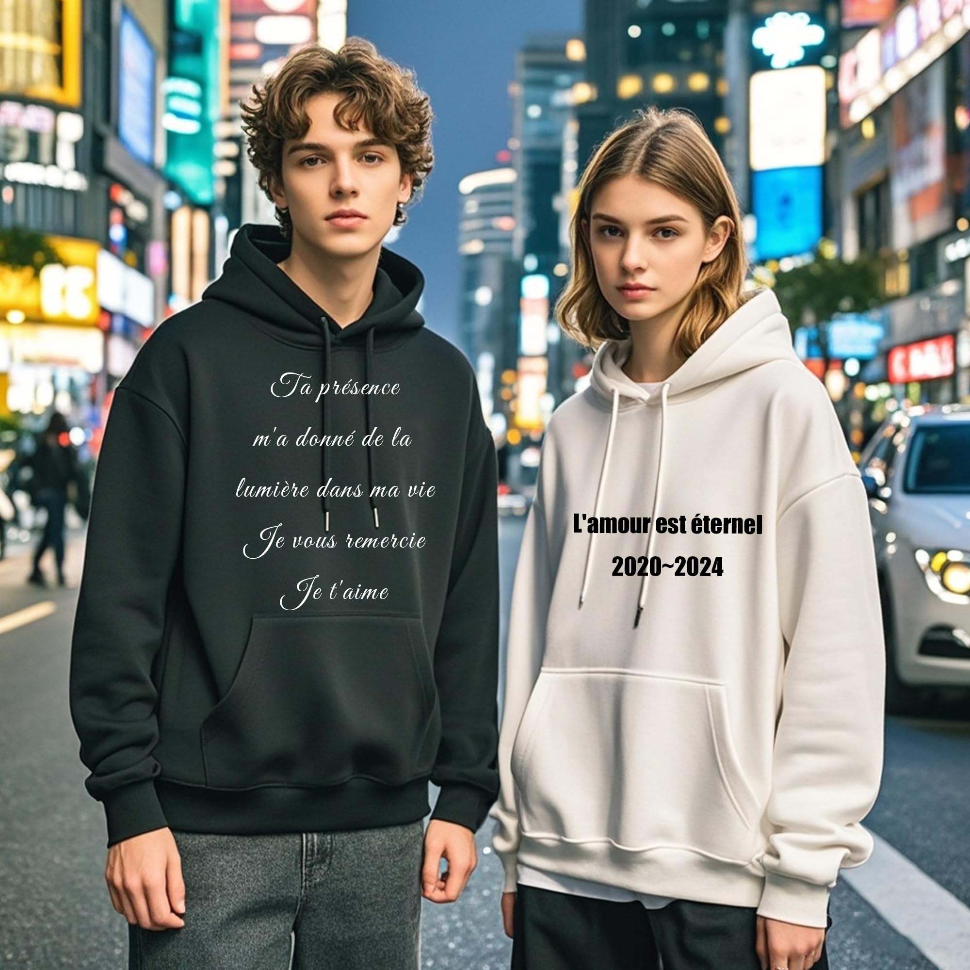 Générique Sweats à Capuche Personnalisé Pull Personnalisable avec Photo et Texte, Hoodie Unisexe