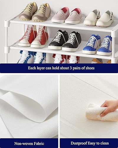 Miniatura 5 de Kitsure - Zapatero no tejido de alta calidad, organizador de zapatos para armario, entrada, garaje y pasillo, estantes de zapatos apilables largos,
