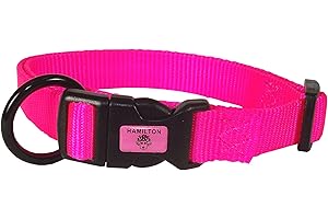 Hamilton Adjustable Hot Pink Nylon Dog Collar